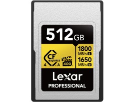Lexar 512GB Professional GOLD CFexpress 4.0 Type A Memory Card LEXAR LCAEXG4512G-RNENG